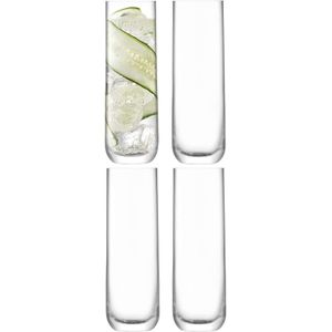 L.S.A. - Borough Longdrinkglas 420 ml Set van 4 Stuks - Transparant / Glas