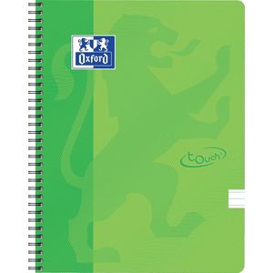 Oxford School Touch spiraalblok, ft A4, 140 bladzijden, gelijnd, groen (lime)