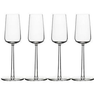 Iittala Essence - Champagneglazen – Champagneglas op Voet - Transparant - 21 cl – Set van 4 Glazen