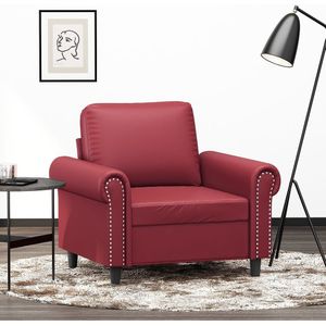 Fauteuil 60 cm kunstleer wijnrood