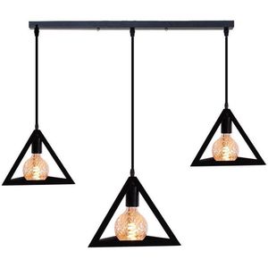 Homestyle Pro MK018-B Industriële Pyramide Hanglampen Zwart/Metaal