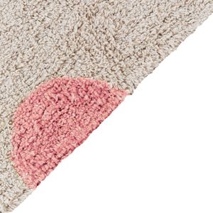 Beliani DARDERE - Vloerkleed  - Beige/Roze - 140 x 200 - Katoen