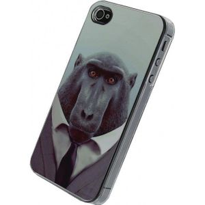 Xccess Metal Plate Cover Apple iPhone 4/4S Funny Chimpanzee