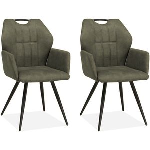 MX Sofa Eetkamerstoel Puck - Mosgroen (set van 2 stoelen)