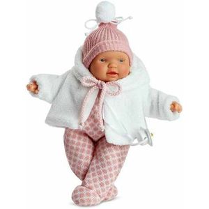 Berjuan Babypop Lloroncete Meisjes 28 Cm Wit/roze 5-delig