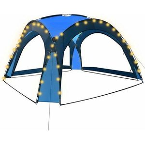 VidaXL Partytent met LED en 4 zijwanden 3,6x3,6x2,3 m - Blauw