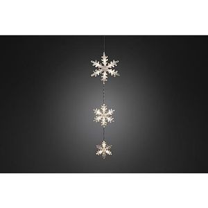 LED-lichtgordijn 3 acryl sneeuwvlokken 6116-103