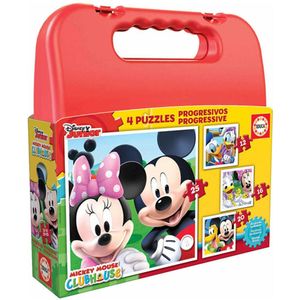 Puzzelkoffer Mickey Mouse Clubhouse - 4 stuks (12, 16, 20 en 25 delen)