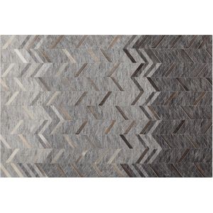 ARKUM - Laagpolig vloerkleed - Grijs - 140 x 200 cm - Viscose