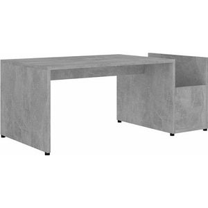 vidaXL - Salontafel - 90x45x35 - cm - bewerkt - hout - betongrijs