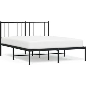 VidaXL Bedframe met Hoofdbord Metaal Zwart 120x190 cm