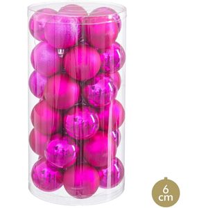 Kerstballen Fuchsia Plastic Ø 6 cm (30 Stuks)