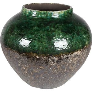 Jar Lindy Green Black donkergroene pot 45 cm ronde bloempot voor binnen