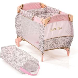 Little Diva Opvouwbare Poppenbedje 41x28x12 cm Roze/Goud