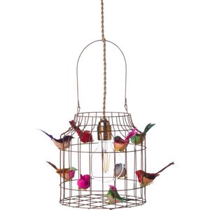 Hanglamp kinderkamer roze met vogeltjes nét echt !