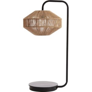 Light & Living Tafellamp Lyra - Jute/Zwart - Ø26cm - Botanisch - Kerst cadeau - Kerst cadeautjes - Cadeau vrouw - Cadeau man - Cadeau voor haar - Cadeau voor hem - Kerstcadeau - Kerst kado - Kado man - Kado vrouw