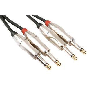 Velleman - Jack kabel 2 x jack 6.35 mm naar 2 x jack 6.35 mm mono 5 m