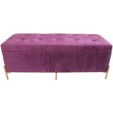 Foot-of-bed Bench DKD Home Decor Gouden Paars Hout MDF 115 x 43 x 46 cm