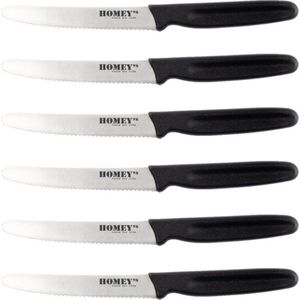 Homey's Mölti 6-delige Steak- en Tomatenmessenset - 11cm - Zwart