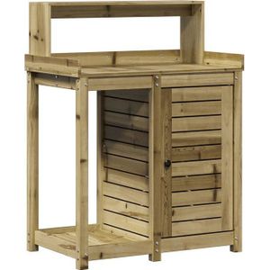 vidaXL - Oppottafel - met - schappen - 82,5x50x109,5 - cm - geïmpregneerd - hout