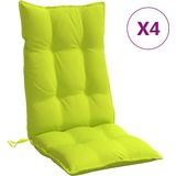 vidaXL - Stoelkussens - 4 - st - hoge - rug - oxford - stof - heldergroen