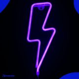 Neon Lamp - Bliksem Paars - Incl. 3 Batterijen - 34 x 13 cm