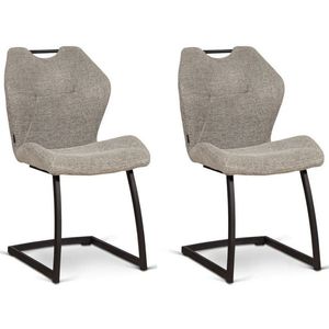 MX Sofa Stoel Riva - Lichtgrijs - set van 2 stoelen