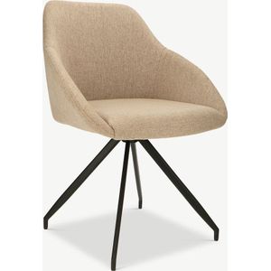 Furnicher Marlow Swivel - Eetkamerstoel - Beige Stof - 61x47x82cm