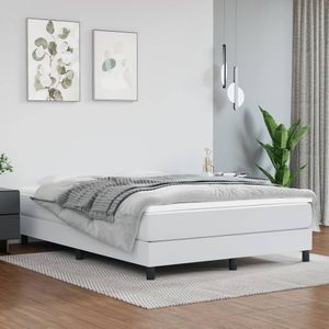 vidaXL-Boxspringframe-kunstleer-wit-140x190-cm