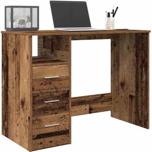 Bureau 102x76x50 cm bewerkt hout oud houtkleurig