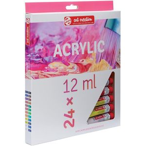 Talens Art Creation acrylverf tube van 12 ml, set van 24 tubes in geassorteerde kleuren