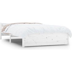 vidaXL-Bedframe-massief-hout-wit-140x200-cm