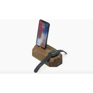 Oakywood Combi Dock - Massief Walnoot Hout - compatible met Apple iPhone en Apple Watch (Lightning)