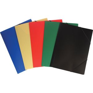 Pergamy elastomap geassorteerde kleuren: rood, blauw, groen geel en zwart 20 stuks