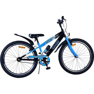 Volare Sportivo Kinderfiets - Jongens - 24 inch - Zwart Blauw - Twee Handremmen