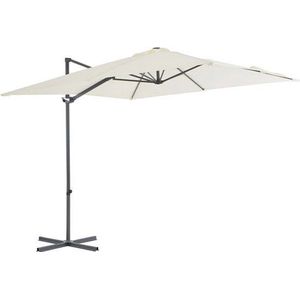 vidaXL - Zweefparasol - met - stalen - paal - 250x250 - cm - zandkleurig