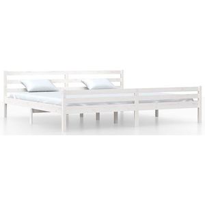 VidaXL Bedframe Massief Hout Wit 200x200 cm