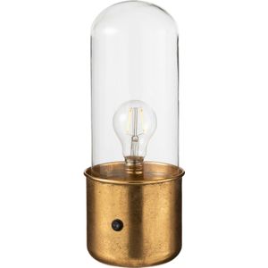 J-Line Tafellamp Antiek Led Glas/Zink Goud Small
