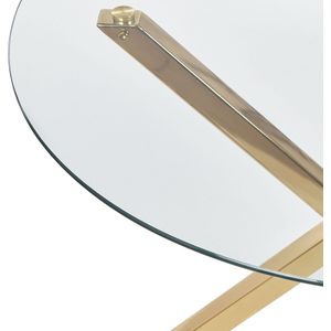 Beliani SAVONI - Eettafel - Goud - ⌀ 90 cm - Veiligheidsglas