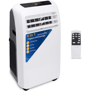 SereneLife SLACHT128EU mobiele 4-in-1 Airco - 12000 BTU/h - 30m² - A - Ontvochtiging+verwarming - Wit - Airconditioner