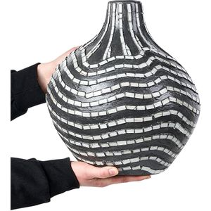 Beliani KUALU - Decoratieve vaas - Zwart - Terracotta