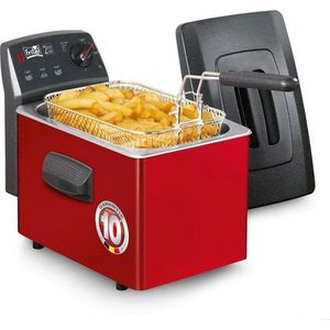 FRITEL Turbo SF 4153 - Frituurpan / Friteuse - 3L- 2400W - Rood - 2 tot 4 Personen