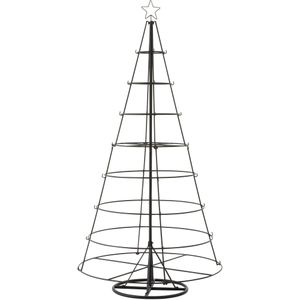 J-Line Kerstboom zonder verlichting - metaal - zwart - 188 cm - kerstversiering voor binnen