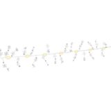 Goobay 10 LED-lichtsnoeren met zilveren draad "Snowflakes" - met timerfunctie, warm wit (3000 K), we
