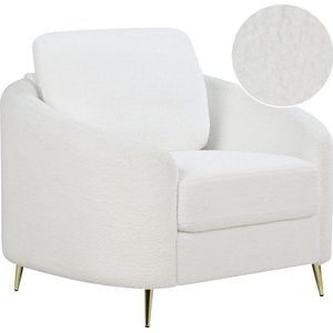 Beliani TROSA - Fauteuil - Wit - Bouclé