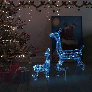 vidaXL Kerstversiering Rendierfamilie 160 LED's Blauw Acryl - Verlicht je huis en vier kerst in stijl