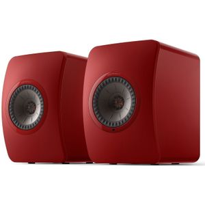 Kef LS50 Wireless 2 Boekenplank speaker  - Grimson Red (per paar)