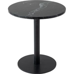 Kick Bijzettafel Marble Rond Hoog - Zwart