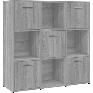 VidaXL Boekenkast 90x30x90 cm Bewerkt Hout Grijs Sonoma Eiken