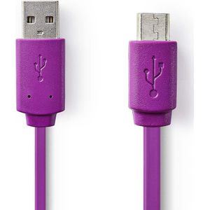USB 2.0-Kabel | A Male - Micro-B Male | 1,0 m | Paars Nedis